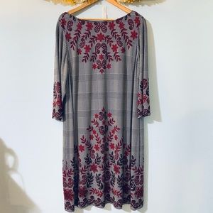 Sabrina Blue Mixed Print Sheath Dress